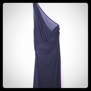 Long Halston One Shoulder Black Gown